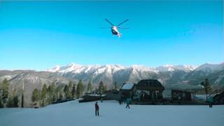 Горные вертолеты завезли Volvo XC90 на внешней подвеске на горнолыжный курорт "Горки Город" 